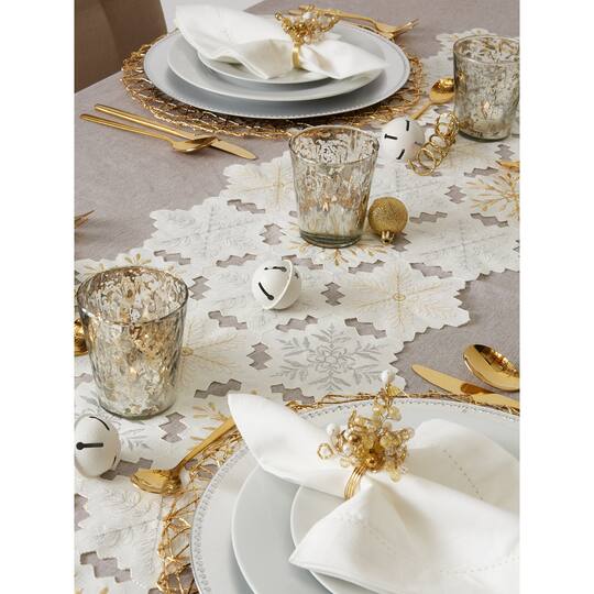 DII® 108" Snowflakes Embroidered Table Runner